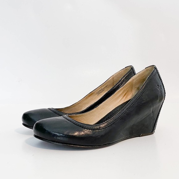 Frye Black Leather Wedges - Picture 3 of 12